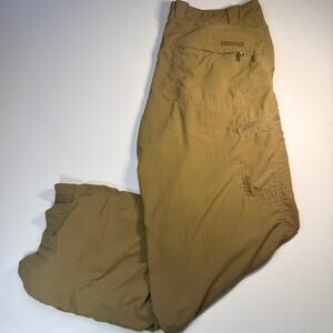 Marmot Mens Hiking Cargo Pants Size 32 Khaki Outdoor Travel Lightweight Gorpcore